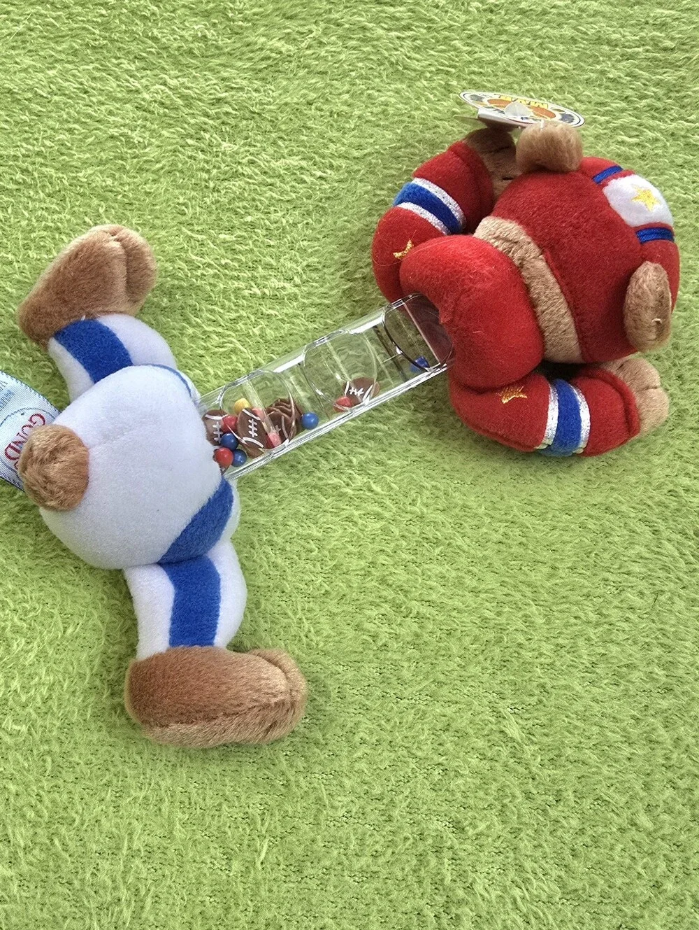 NWT Baby BOY- GUND FOOTBALL & BEAR RATTLE MVB BABY PLUSH & PLASTIC TOY (Q2)